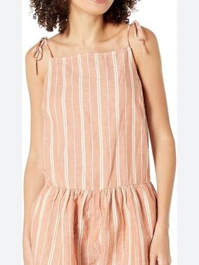 Levi's Peach-Striped Tie-Shoulder Romper